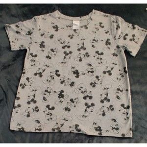 Disney short sleeve Gray Large girls t shirt with Minnie Mickey mouse cartoons